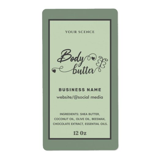 Adorable script papillon corps beurre étiquette (Devant)