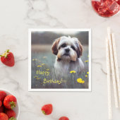 adorable serviettes en papier Shih Tzu (En situation)