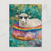 Adorable Sheep on a Float Trip Briefkaart (Voorkant)