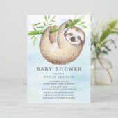 Adorable Sloth Baby shower Invitation (Debout devant)