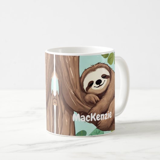 Adorable Sloth Lazy Custom Coffee Mug Idée cadeau (Devant droit)