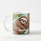 Adorable Sloth Lazy Custom Coffee Mug Idée cadeau (Gauche)