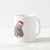 Adorable Sloth Wrapped in Holiday Lights Classic T Koffiemok (Voorkant rechts)
