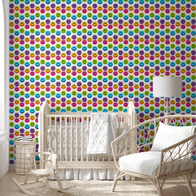 "Adorable Smile Emoji Pattern Collection" Behang (Kinderen)