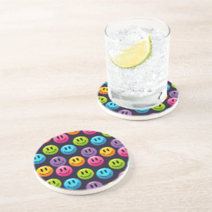 "Adorable Smile Emoji Pattern Collection" Zandsteen Onderzetter