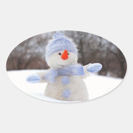 Adorable Snowman avec Sticker de Noël de l'Écharpe (Devant)