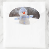Adorable Snowman avec Sticker de Noël de l'Écharpe (Sac)