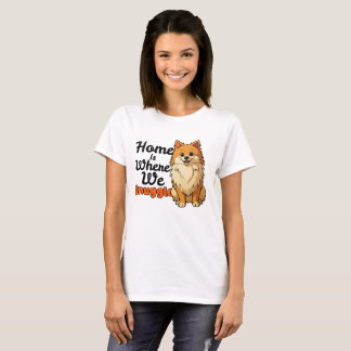 Adorable "Snuggle" Pomeranian Puppy – Cute Kawaii  T-shirt