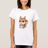 Adorable Squirrel Holding “Monday Survivor” Mug T-shirt (Voorkant)