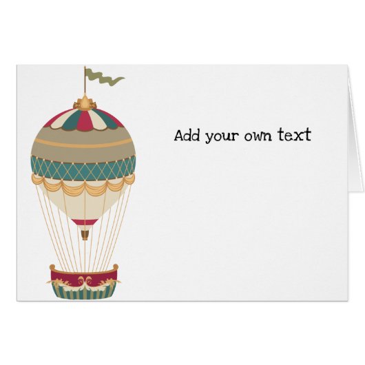 Adorable Steampunk Hot Air Balloon avec drapeau (Devant horizontal)