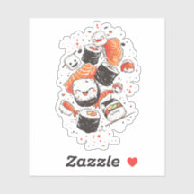 Adorable Sushi Characters adorable Kawaii Sticker