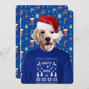 Adorable Sweater Party Golden Retriever Invitation