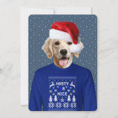 Adorable Sweater Party Golden Retriever Invitation (Devant)