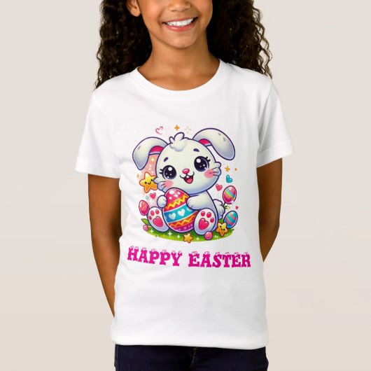 Adorable T-Shirt Bunny Pâques Pour Enfants (Devant)