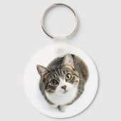 Adorable Tabby Cat with Bright Eyes Sleutelhanger (Achterkant)