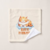 Adorable Tabby Orange Chat - Je tente mon meilleur (Gant de toilette)