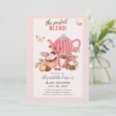 Adorable Tea Party Baby shower Invitation (Debout devant)
