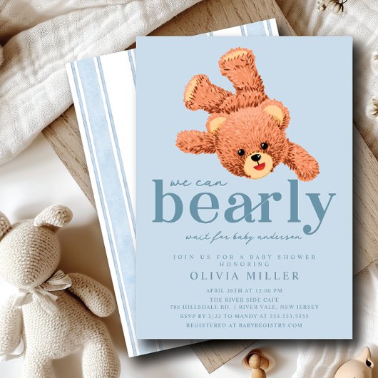 Adorable Teddy Bear Baby shower Invitation