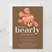 Adorable Teddy Bear Baby shower Invitation (Devant)