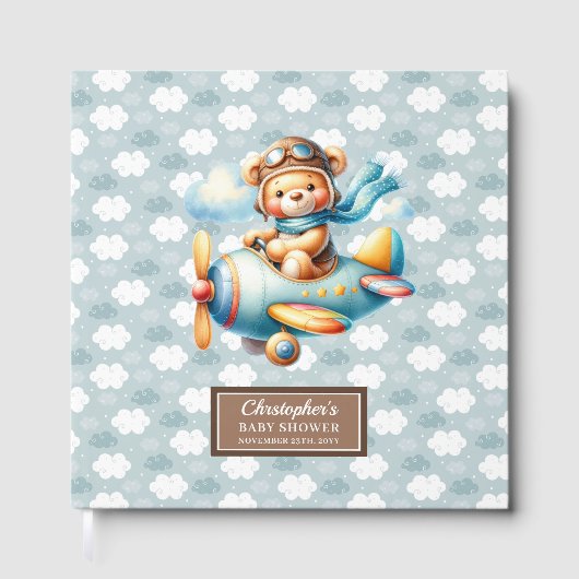 Adorable Teddy Bear Pilot Baby shower livre d'or (Recto)