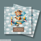 Adorable Teddy Bear Pilot Baby shower livre d'or