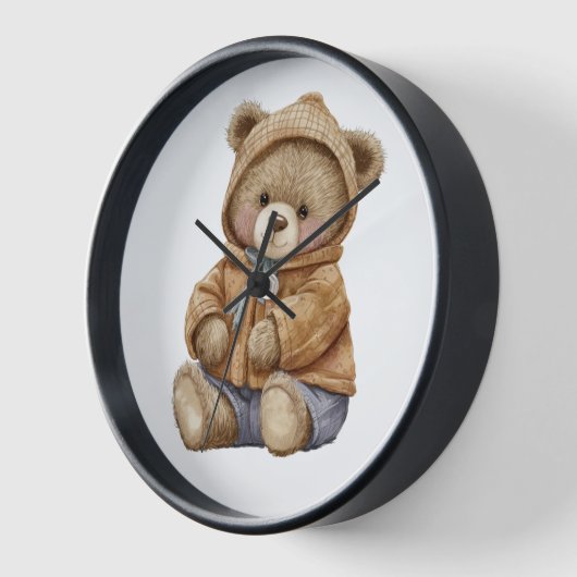 Adorable Teddy ours Horloge murale (Angle)