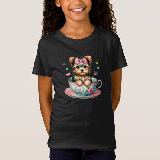 Adorable Terrier dans un Tshirt Teacup (Devant)