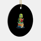 Adorable Turtle Reading Books (1) Keramisch Ornament (Rechts)