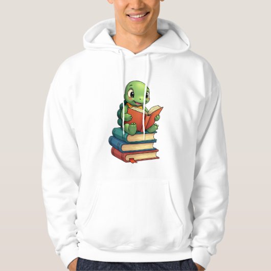 Adorable Turtle Reading Books (3) Hoodie (Voorkant)