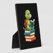 Adorable Turtle Reading Books (4) Fotoplaat (Zijkant)