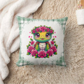 Adorable Turtle with Floral Crown Kussen (Deken)