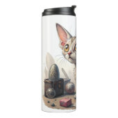 Adorable Weird Cat with Big Eyes Thermosbeker (Gedraaid links)