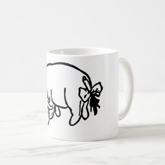 Adorable Winnie l'Ourson Eeyore croquis Café Mug (Devant droit)