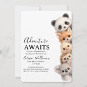 Adorable Woodland Animals Baby Shower Invitation (Devant)