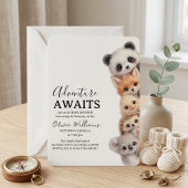 Adorable Woodland Animals Baby Shower Invitation