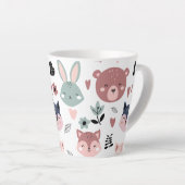 Adorable Woodland Creatures With Hearts Latte Mok (Rechterhoek)