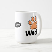 Adorable Woof Amoureux de les chiens café Mug (Devant droit)