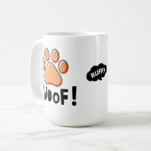 Adorable Woof Amoureux de les chiens café Mug (Devant gauche)