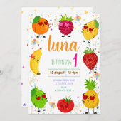 AdorableFruit Invitation Anniversaire (Devant / Derrière)