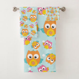 Adorablement mignon Motif Orange et Chouette rose