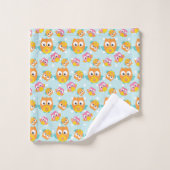 Adorablement mignon Motif Orange et Chouette rose (Gant de toilette)