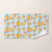 Adorablement mignon Motif Orange et Chouette rose (Serviette à main)