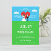 Adorablement Nerdy Invitations de mariage à 8 bits (Debout devant)