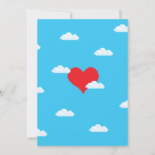 Adorablement Nerdy Invitations de mariage à 8 bits (Dos)