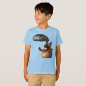 Adorables 3D Universe Leuke Hond Met Paraplu T-shirt (Voorkant volledig)