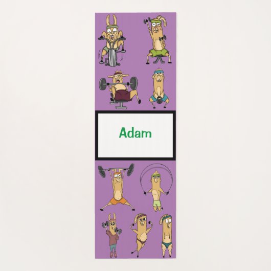Adorables Aangepaste Schattigee Cartoon Lama's Oef Yogamat (Achterkant)
