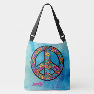 Adorables Bohemian Peace Symbol Custom Crossbody Tas