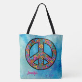 Adorables Bohemian Peace Symbol Custom Draagtas (Achterkant)