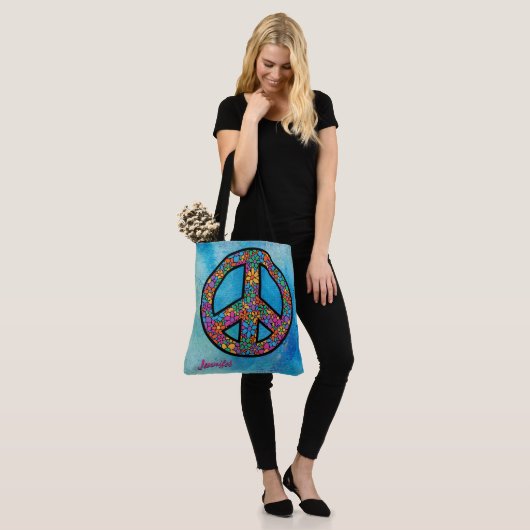 Adorables Bohemian Peace Symbol Custom Draagtas (Op model)