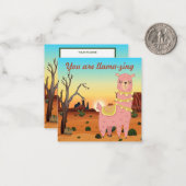 Adorables Carte d'amour Llama personnalisée (Devant/Arrière en situation)